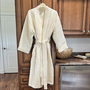 Cream Waffle Knit Robe NWT